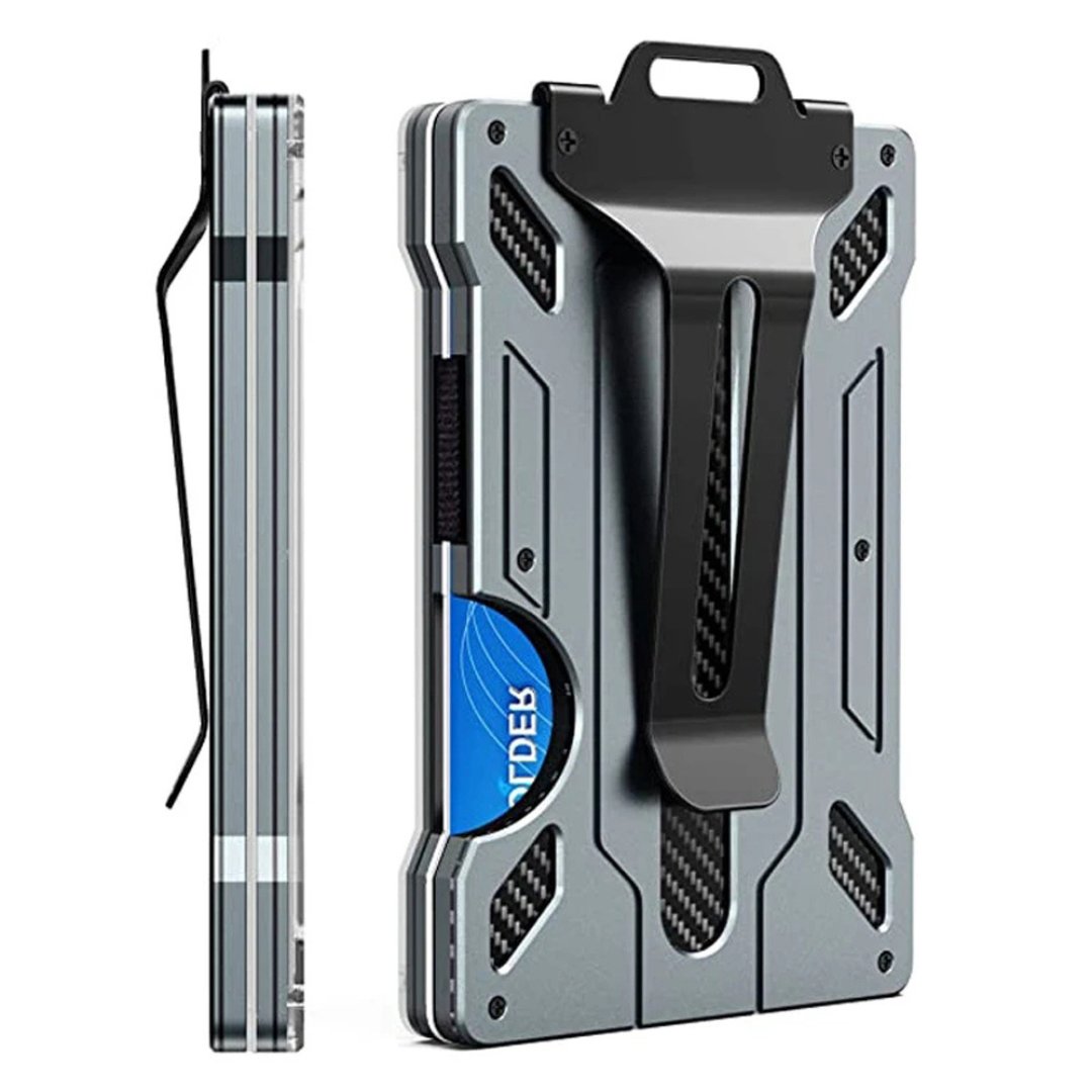 Tactical Slim RFID Blocking Aluminum Wallet - BlackQuantumX Chargers