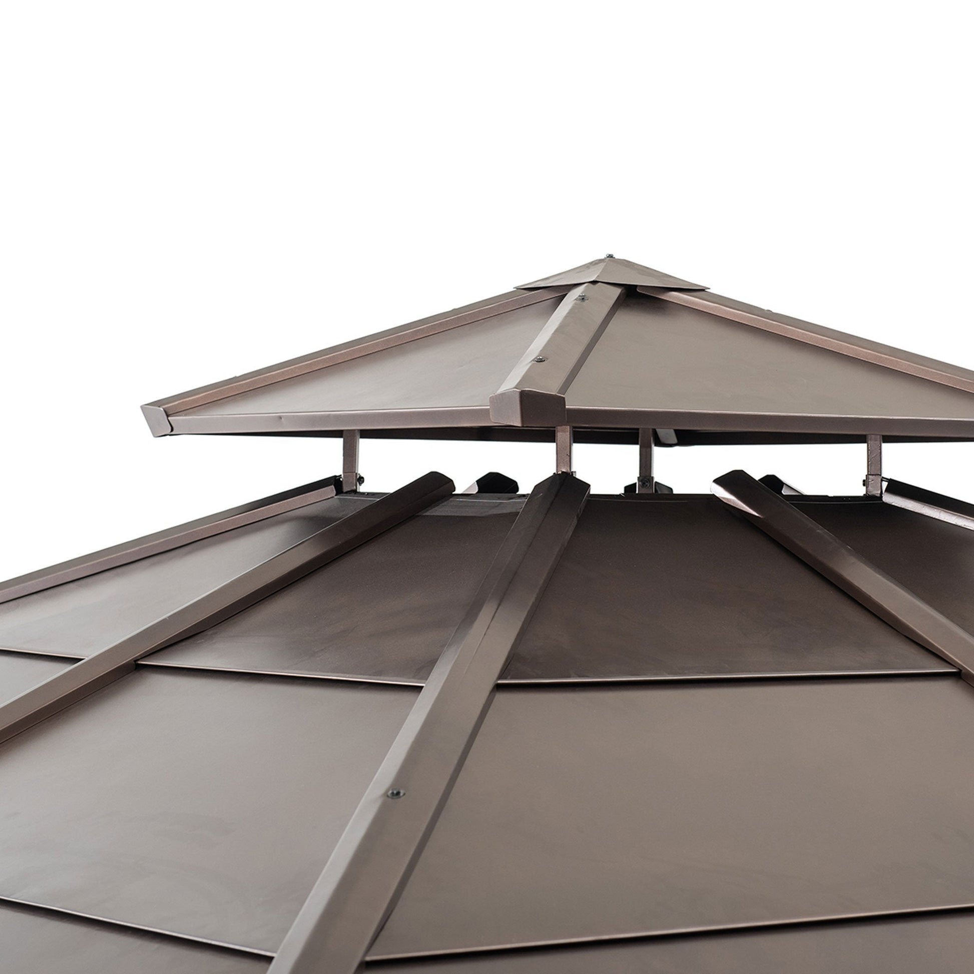 10 ft. x 10 ft. Cedar Framed Gazebo with Steel 2 - Tier Hip Roof HardtopQuantumX Chargers