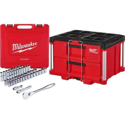 1/2 in. Drive SAE/Metric Mechanics Tool Set (47 - Piece) with 2 - Drawer Tool BoxQuantumX Chargers