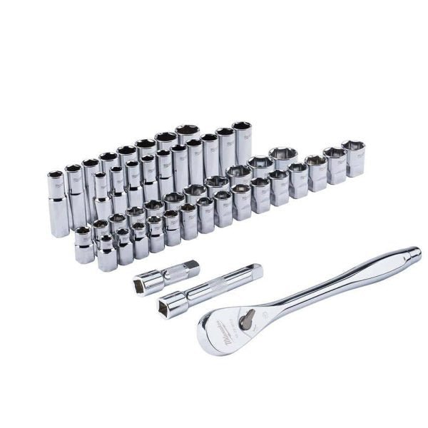 1/2 in. Drive SAE/Metric Mechanics Tool Set (47 - Piece) with 2 - Drawer Tool BoxQuantumX Chargers