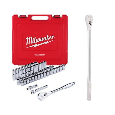 1/2 in. Drive SAE/Metric Ratchet and Socket Mechanics Tool Set with 1/2 in. Drive 18 in. Extended Ratchet (48 - Piece)QuantumX Chargers