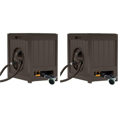 125 Aquawinder Auto Rewind Water Powered Yard Hose Reel, Java (2 Pack)QuantumX Chargers
