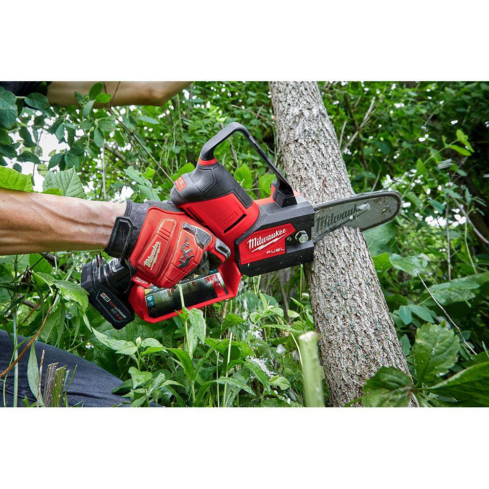 12V Lithium - Ion Brushless Electric Cordless Pruning Saw HATCHET w/M12 8 in. Hedge Trimmer KitQuantumX Chargers