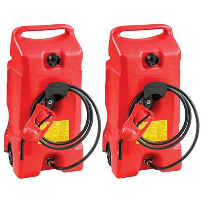 14 Gallon Portable Gas Fuel Tank with Pump, 2 Pack, RedQuantumX Chargers