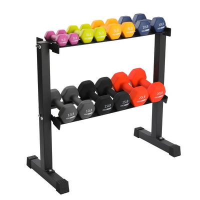 146 Pound Neoprene Dumbbell Strength Training Weight Set with RackQuantumX Chargers