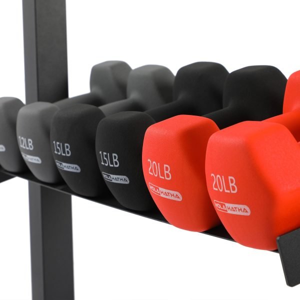146 Pound Neoprene Dumbbell Strength Training Weight Set with RackQuantumX Chargers