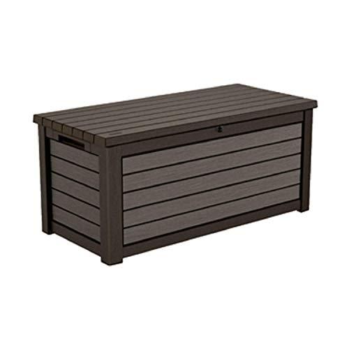 165 Gallon Weather Resistant Resin Deck Storage Container Box Outdoor Patio Garden Furniture, BrownQuantumX Chargers