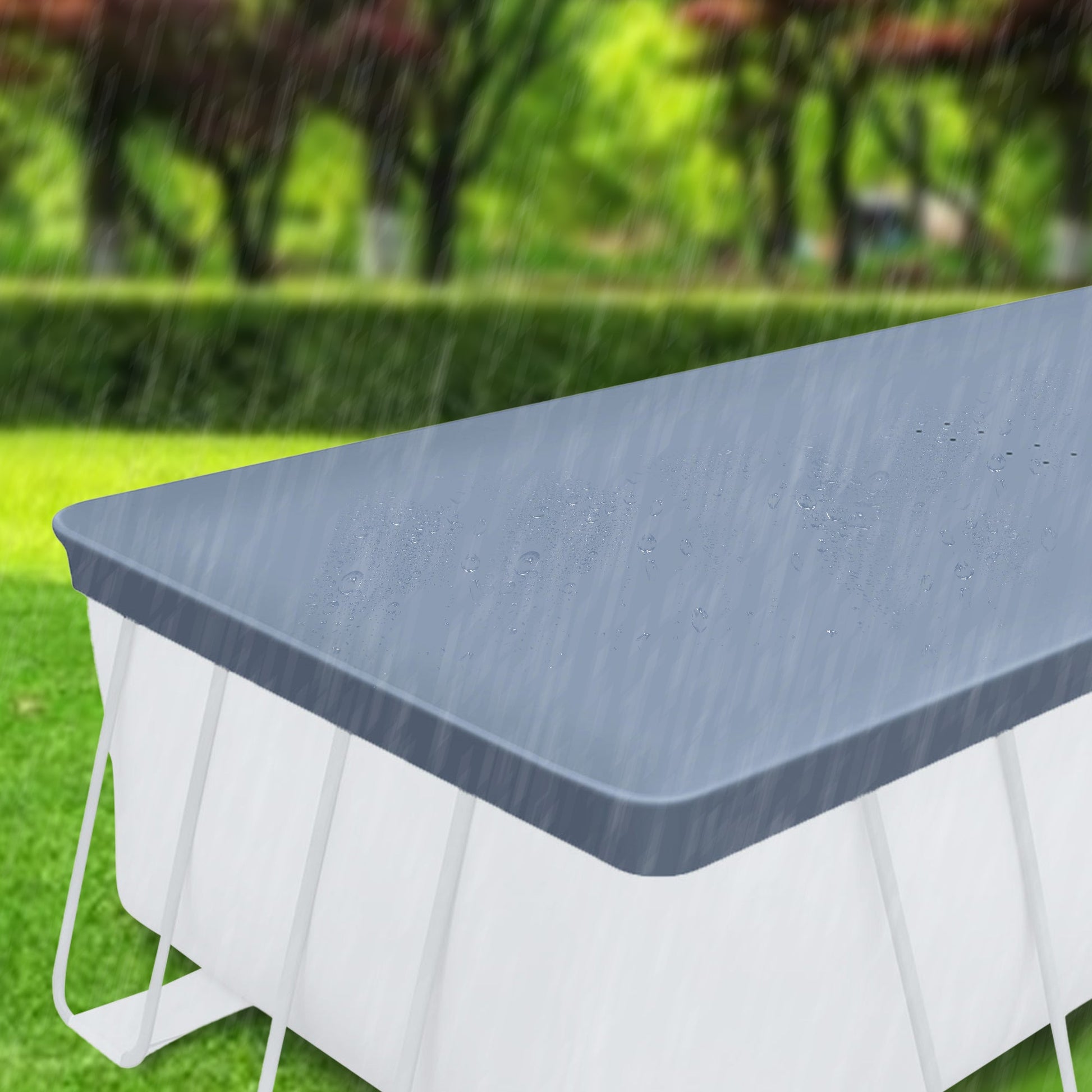 18’ Durable Rectangular Pool Cover for Oasis and Activity Pools, GrayQuantumX Chargers