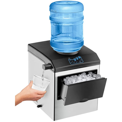 2 in 1 Countertop Ice Maker Machine with Water Cooler Dispenser Combo, 48LBS/24H, S - M - L 3 Sizes Bullet IceQuantumX Chargers