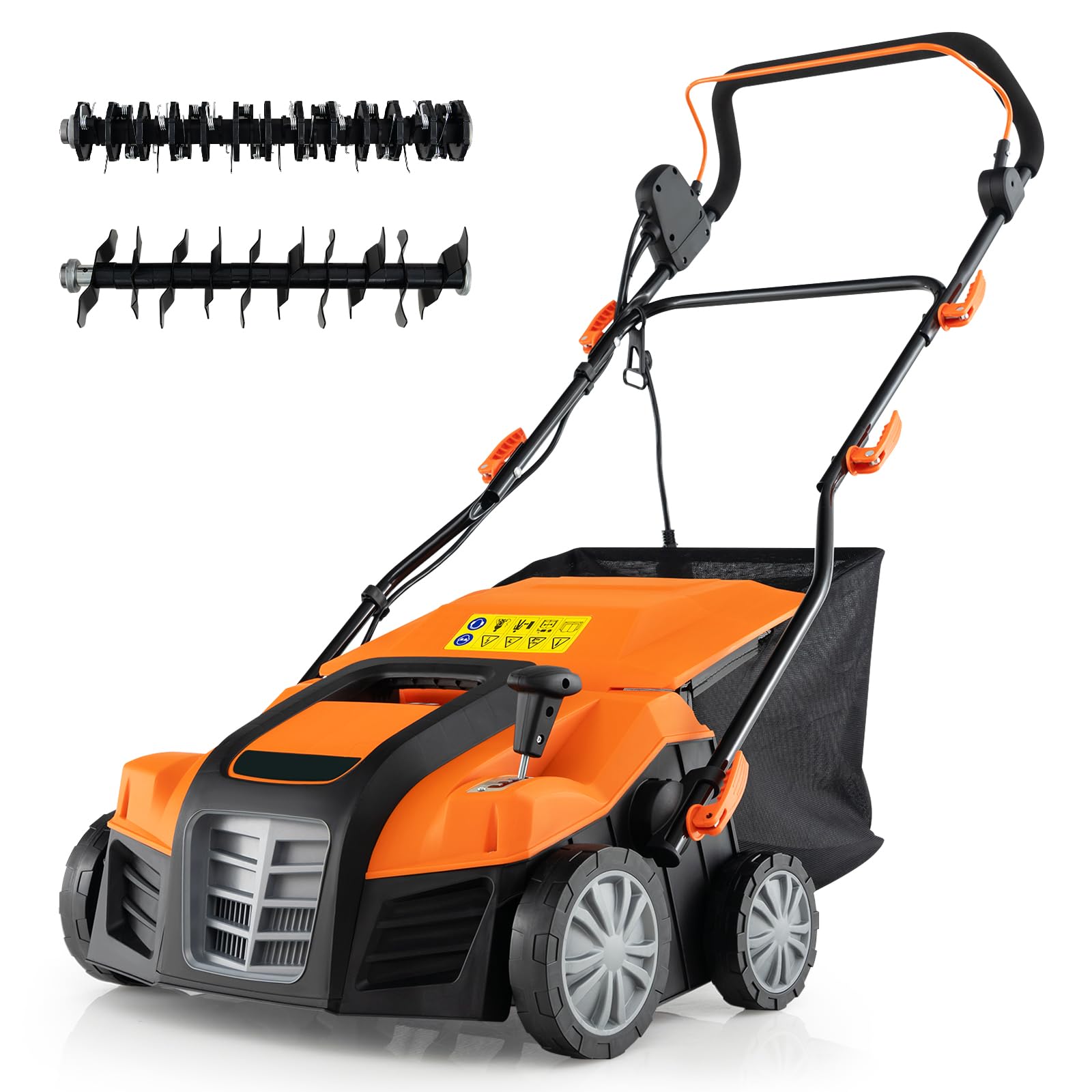 2 - in - 1 Scarifier and Lawn Dethatcher, 16 - Inch 15A Corded Electric Dethatcher w/ 14.5 - Gal Collection BagQuantumX Chargers