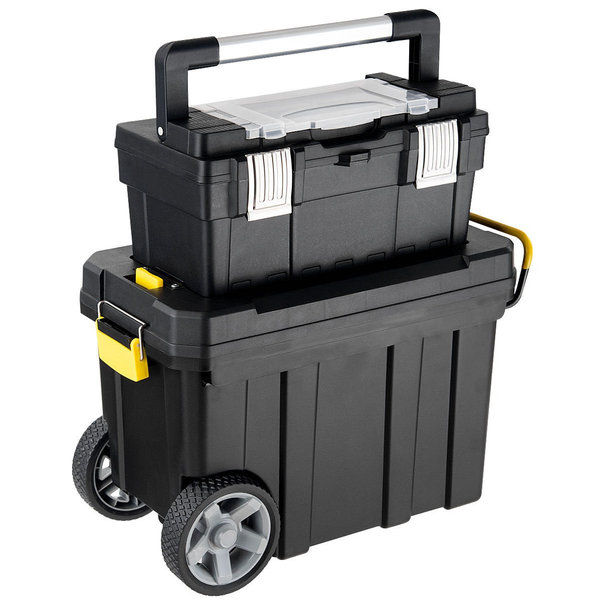 2 - in - 1 Tool Box Portable Rolling Toolbox Storage Solution Multi - Purpose Plastic Organizer SetQuantumX Chargers