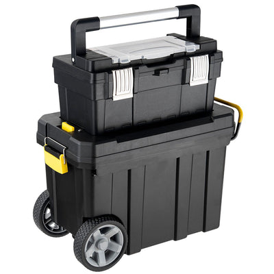 2 - in - 1 Tool Box Portable Rolling Toolbox Storage Solution Multi - Purpose Plastic Organizer SetQuantumX Chargers