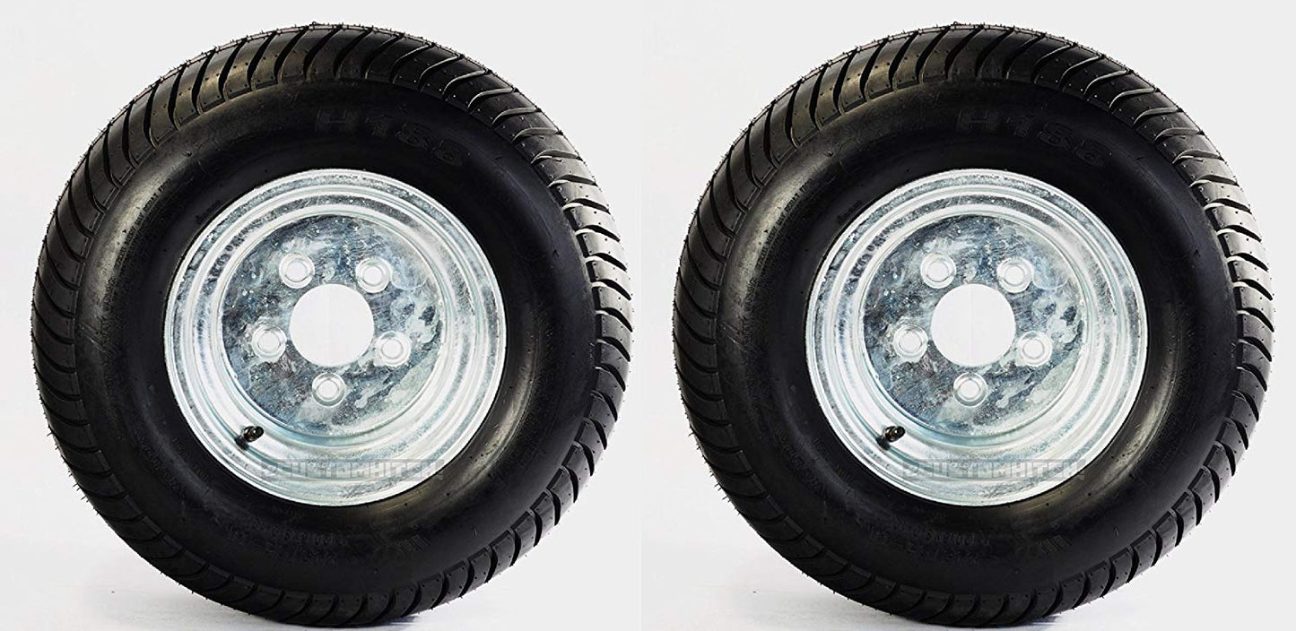 2 - Pack Trailer Tire On Rim 20.5X8 - 10 205/65 - 10 20.5X8.0 - 10 5 Lug E GalvanizedQuantumX Chargers