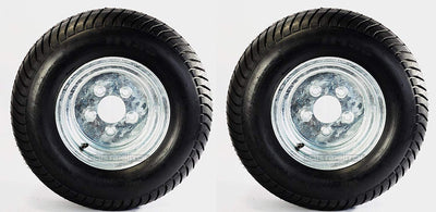 2 - Pack Trailer Tire On Rim 20.5X8 - 10 205/65 - 10 20.5X8.0 - 10 5 Lug E GalvanizedQuantumX Chargers