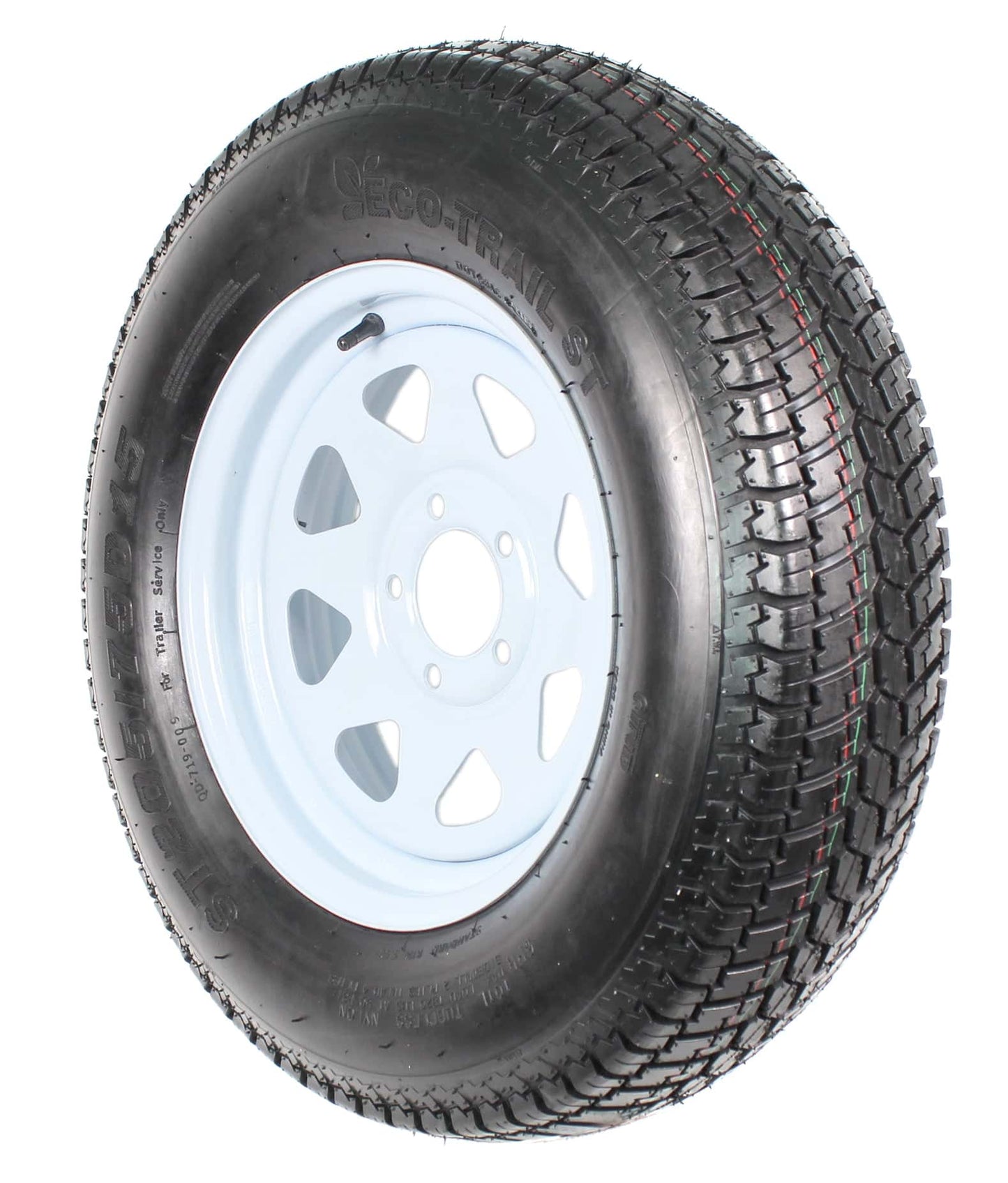 2 - Pack Trailer Tire On Rim ST205/75D15 205/75 D 15 in. LRC 5 Hole White SpokeQuantumX Chargers