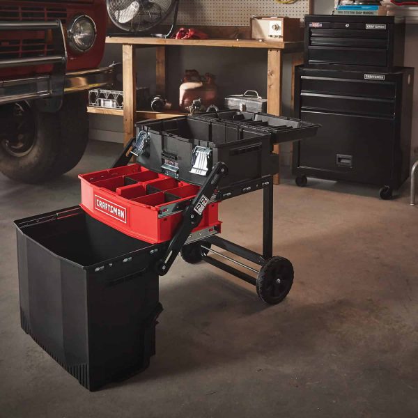 22 - in 1 - Drawer Black Metal Wheels Lockable Tool BoxQuantumX Chargers