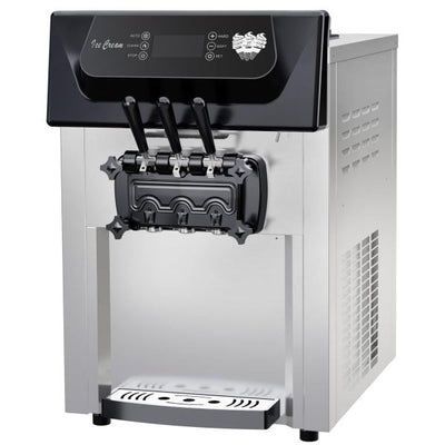 2200W Commercial Ice Cream Machine, 3 Flavor Soft Serve Ice Cream Machine, 5.3 - 7.4 Gal/Hr, with LCD Touch Screen, Automatic Cleaning, High Productivity for Home Snack Bar & RestaurantsQuantumX Chargers