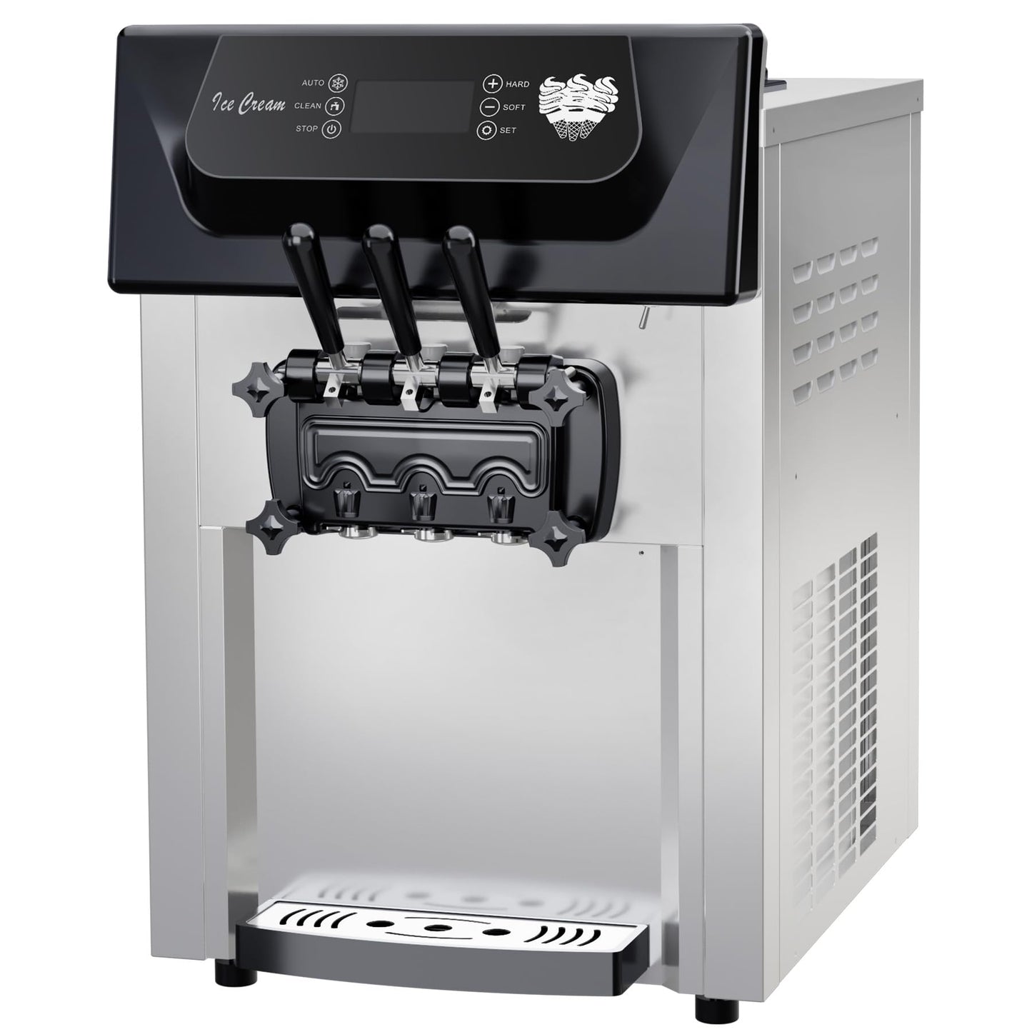 2200W Commercial Ice Cream Machine, 3 Flavor Soft Serve Ice Cream Machine, 5.3 - 7.4 Gal/Hr, with LCD Touch Screen, Automatic Cleaning, High Productivity for Home Snack Bar & RestaurantsQuantumX Chargers