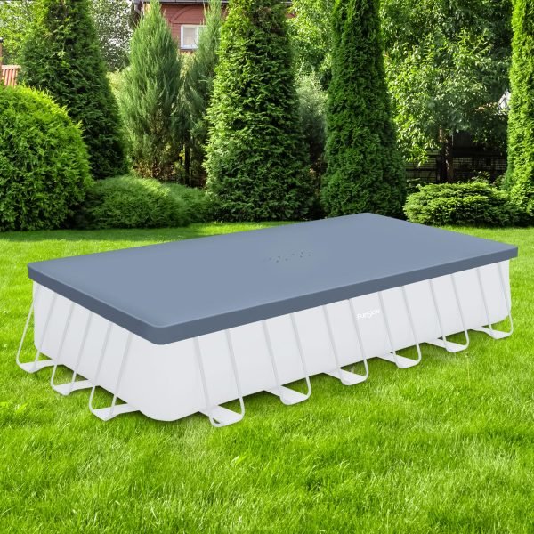 24’ Durable Rectangular Pool Cover for Oasis and Activity Pools, GrayQuantumX Chargers