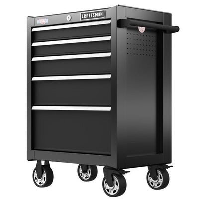 26.5 - in W x 37.5 - in H 5 - Drawer Steel Rolling Tool Cabinet (Black)QuantumX Chargers