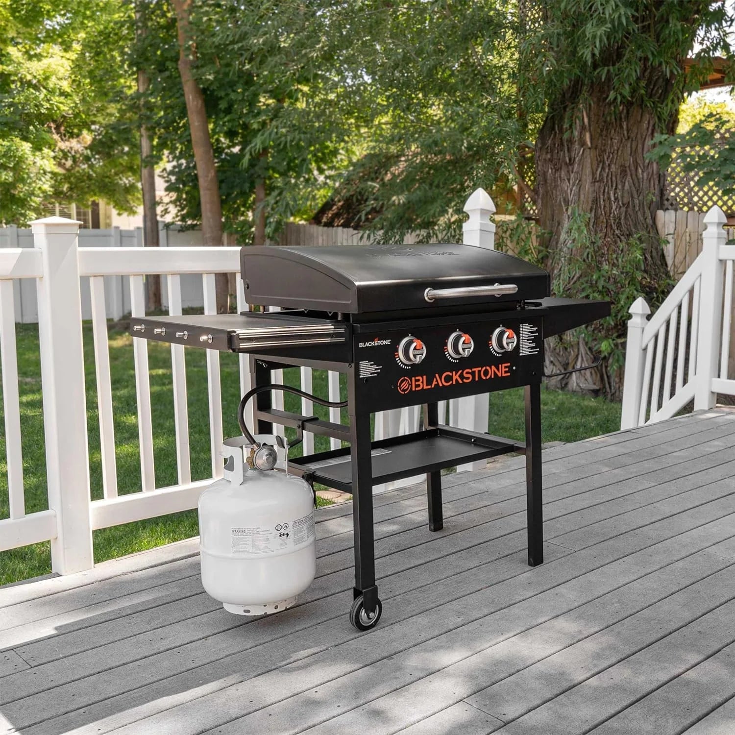 28 Inch Blackstone Griddle 2080 with Hood XL Griddle Original 3 - Burner Outdoor Flat Top Grill, with Blackstone Griddle Accessories, Seasoning, and Wholesalehome Gloves and ClothQuantumX Chargers