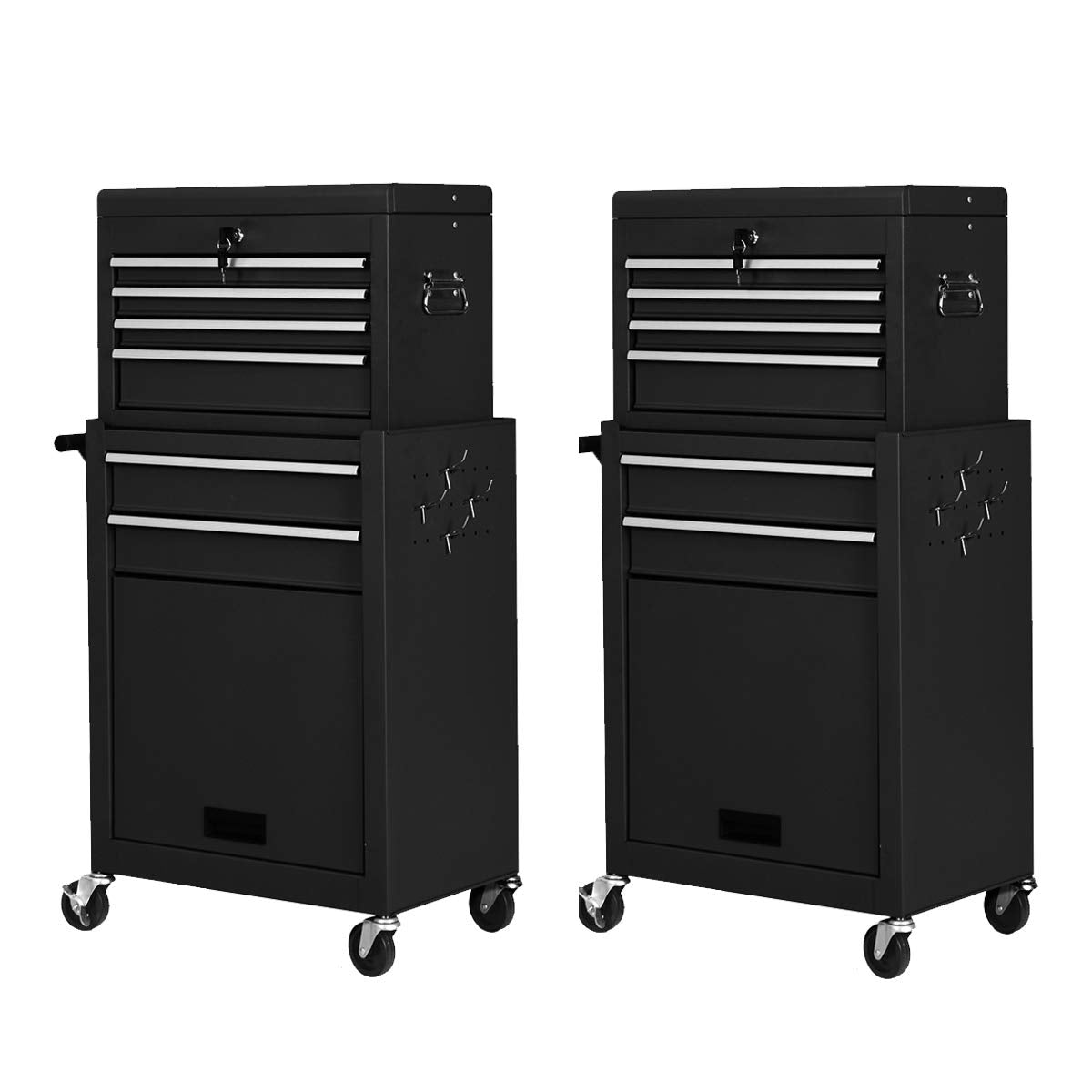 2PCS Rolling Tool Chest, 6 - Drawer Toolbox Set of 2QuantumX Chargers