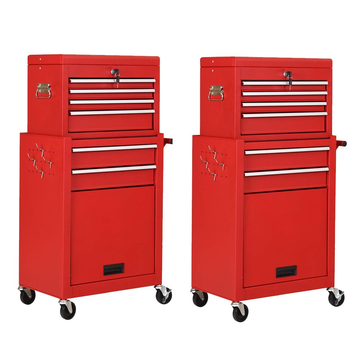 2PCS Rolling Tool Chest, 6 - Drawer Toolbox Set of 2QuantumX Chargers