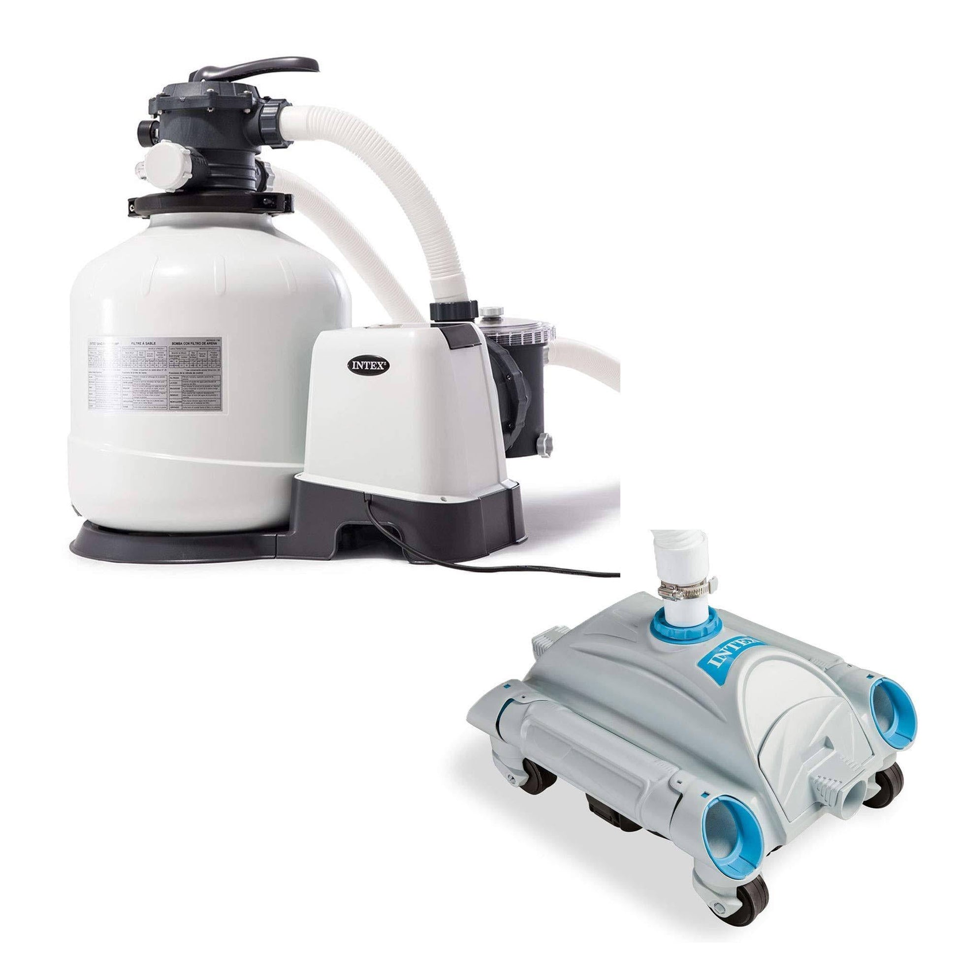 3000 GPH Above Ground Sand Filter Pump and Automatic VacuumQuantumX Chargers