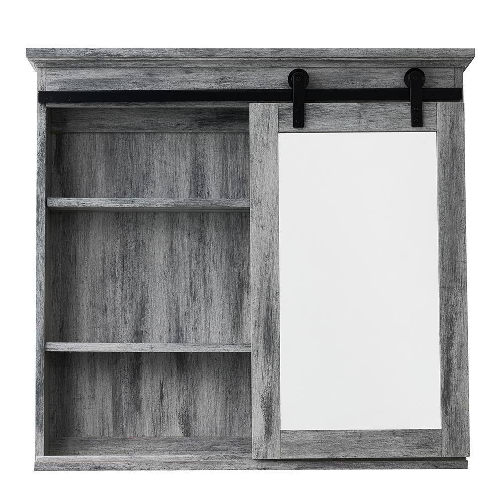 31 in. x 29 in. Barn Door Medicine CabinetQuantumX Chargers