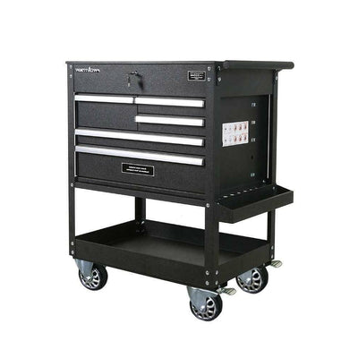 32.75 in. 5 - Drawer Tool Utility Cart in BlackQuantumX Chargers