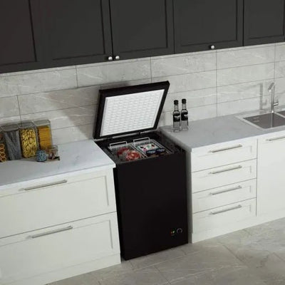 3.5 Cu Ft with 2 Removable Baskets – Reach In Freezer Chest – Quiet Compact Freezer – 7 Temperature Settings – BlackQuantumX Chargers