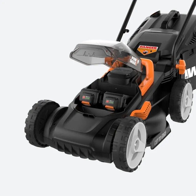 40V Cordless Lawn Mower 14 with Intellicut, Mulching, 2x20V 4.0Ah Batteries and Charger IncludedQuantumX Chargers