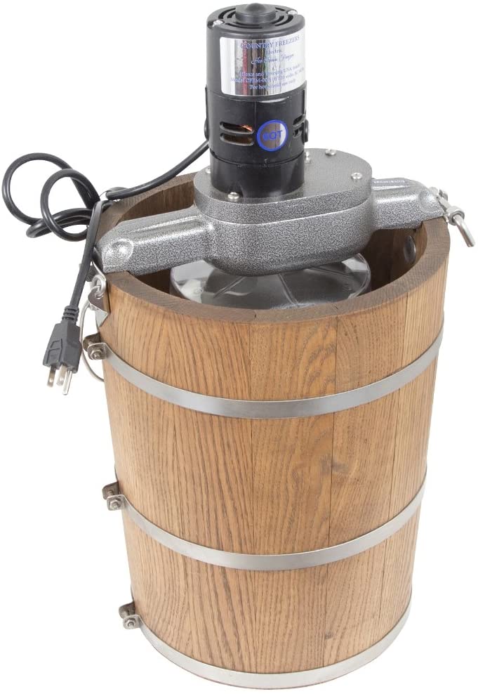 6 qt Country Ice Cream Maker Classic Wooden Tub Country Electric MotorQuantumX Chargers