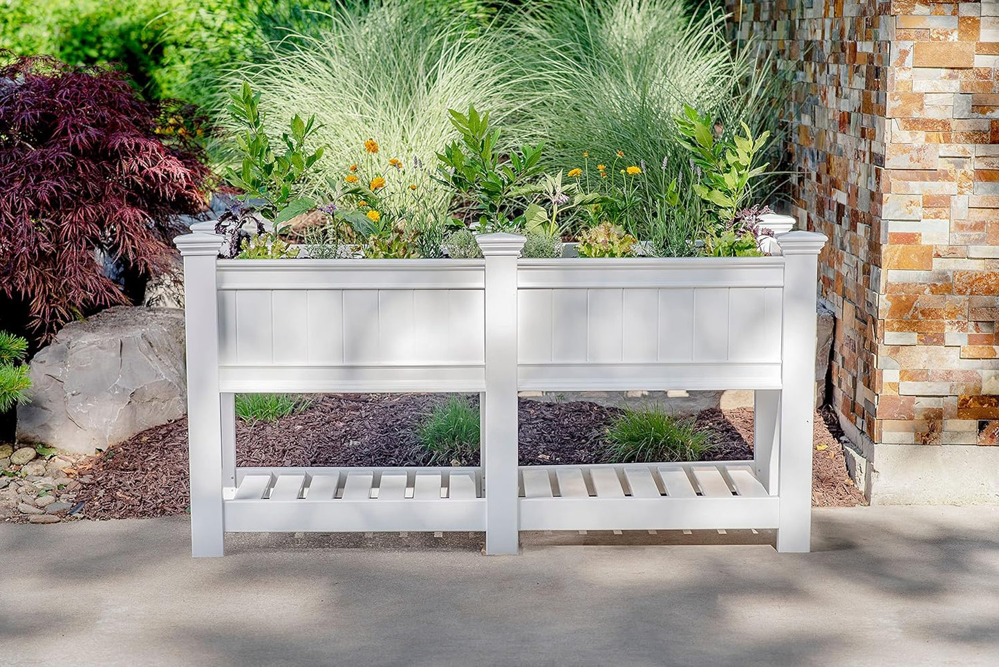 68.5"W x 24"L Vinyl Raised Planter with Extension KitQuantumX Chargers