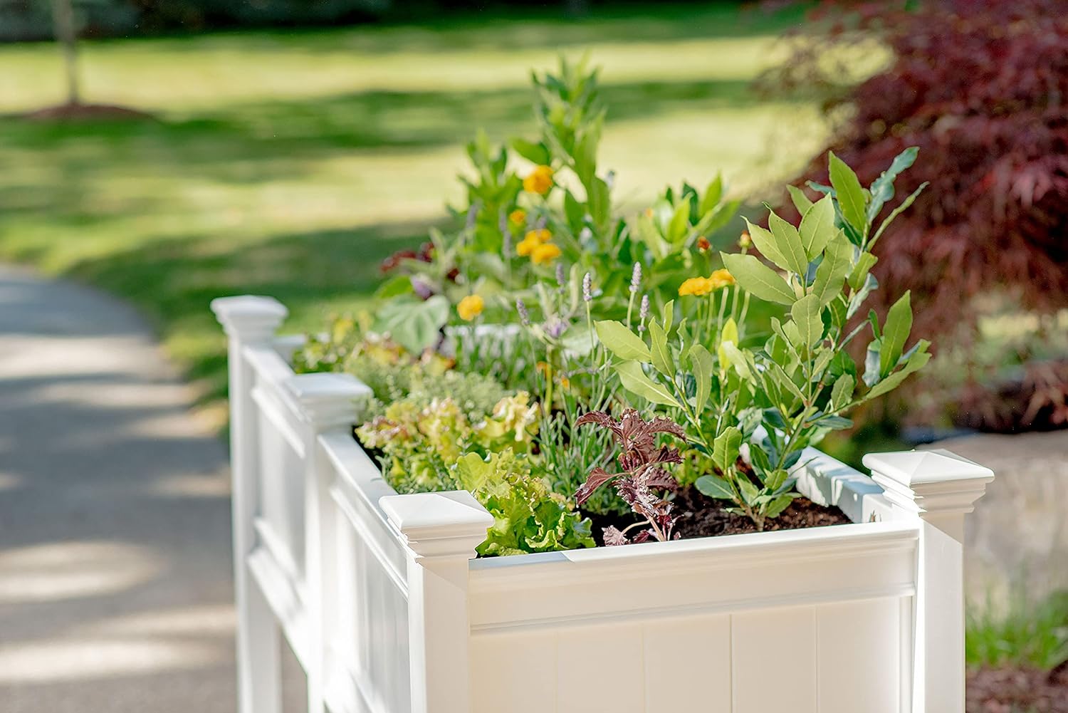 68.5"W x 24"L Vinyl Raised Planter with Extension KitQuantumX Chargers