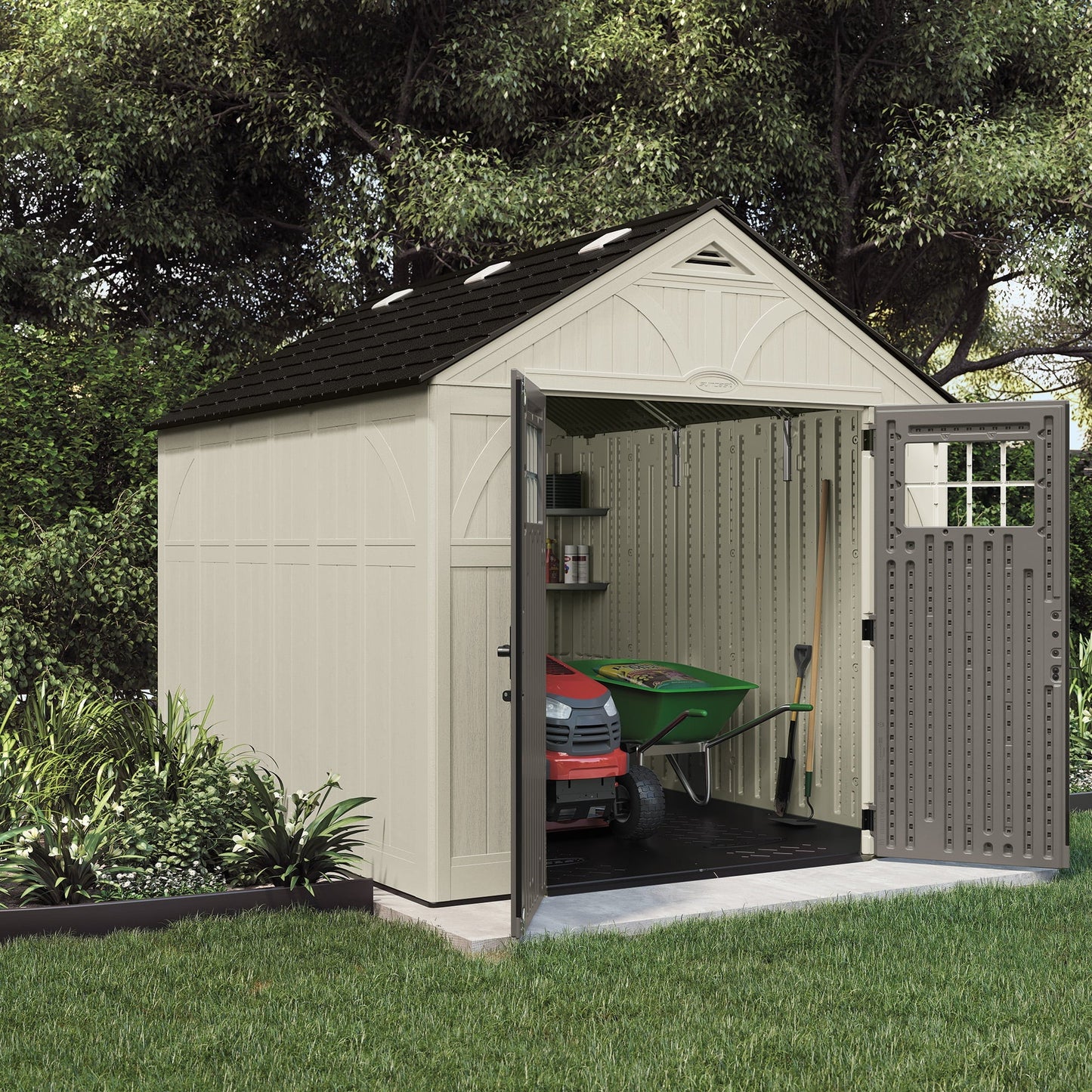 8 x 10 ft. Metal and Resin Storage Shed, VanillaQuantumX Chargers