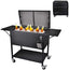 80 Quart Rattan Rolling Cooler Cart, Portable Wicker Cooler Trolley, Backyard Party Drink Beverage BarQuantumX Chargers