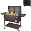 80 Quart Rattan Rolling Cooler Cart, Portable Wicker Cooler Trolley, Backyard Party Drink Beverage BarQuantumX Chargers