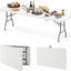 8ft Plastic Folding Table, 350 LBS Outdoor Heavy Duty Folding Tables with HDPE Tabletop, HandleQuantumX Chargers