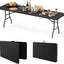 8ft Plastic Folding Table, 350 LBS Outdoor Heavy Duty Folding Tables with HDPE Tabletop, HandleQuantumX Chargers