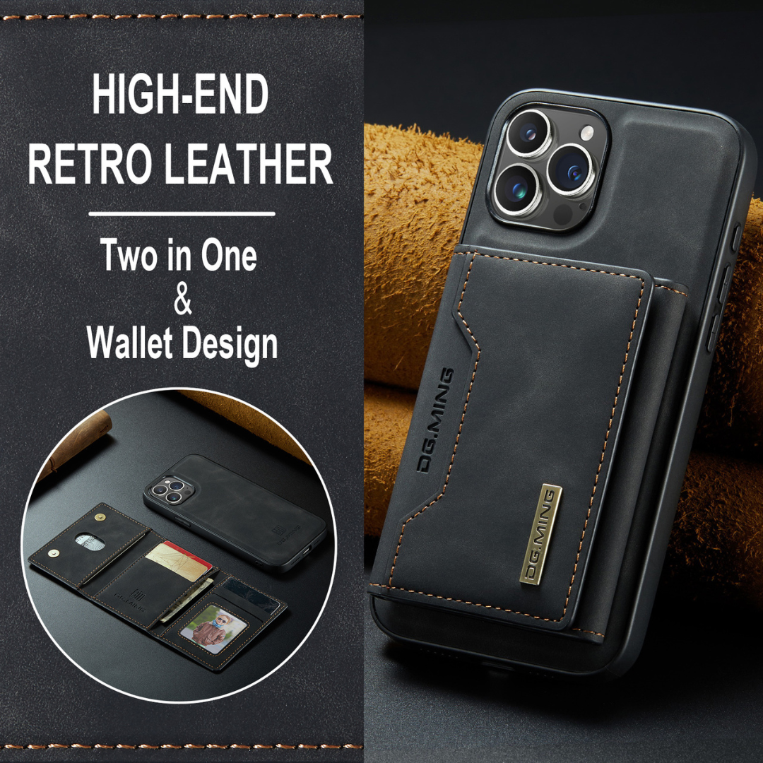 Executive Leather Wallet Case for iPhone-Brown