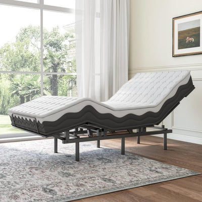 Adjustable Bed Frame - Wireless Remote - Memory Function - Adjustable Bed Base - Head and Foot Lift Incline - Zero Gravity - Quiet Motorfor Lying Down, Reading, Watching TV,Fatigue,Backache[Twin]QuantumX Chargers