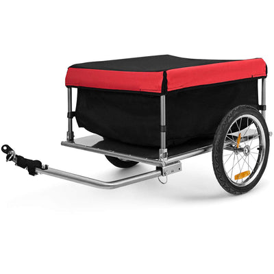 Cargo Bike Trailer, Folding Frame Quick Release 16" Wheels Bicycle Cargo TrailerQuantumX Chargers