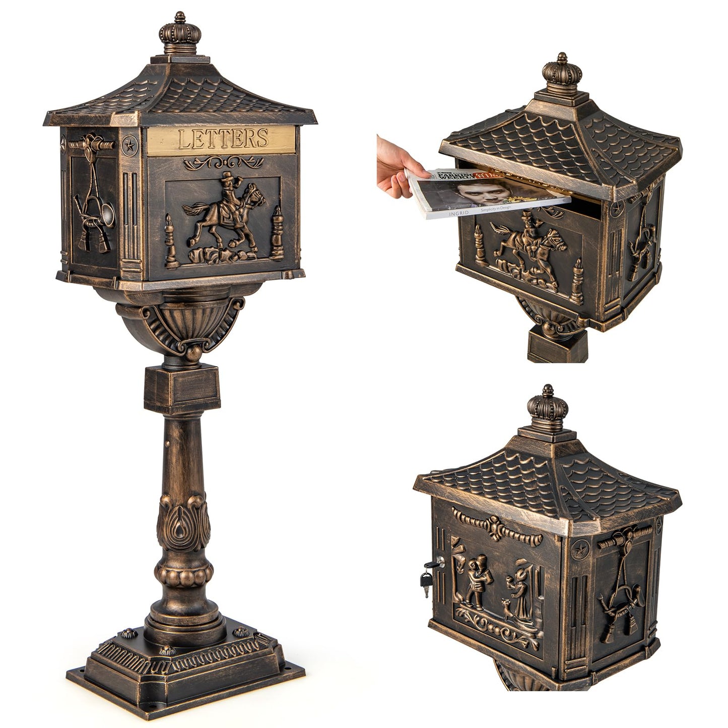 Cast Aluminum Mailbox with PostQuantumX Chargers