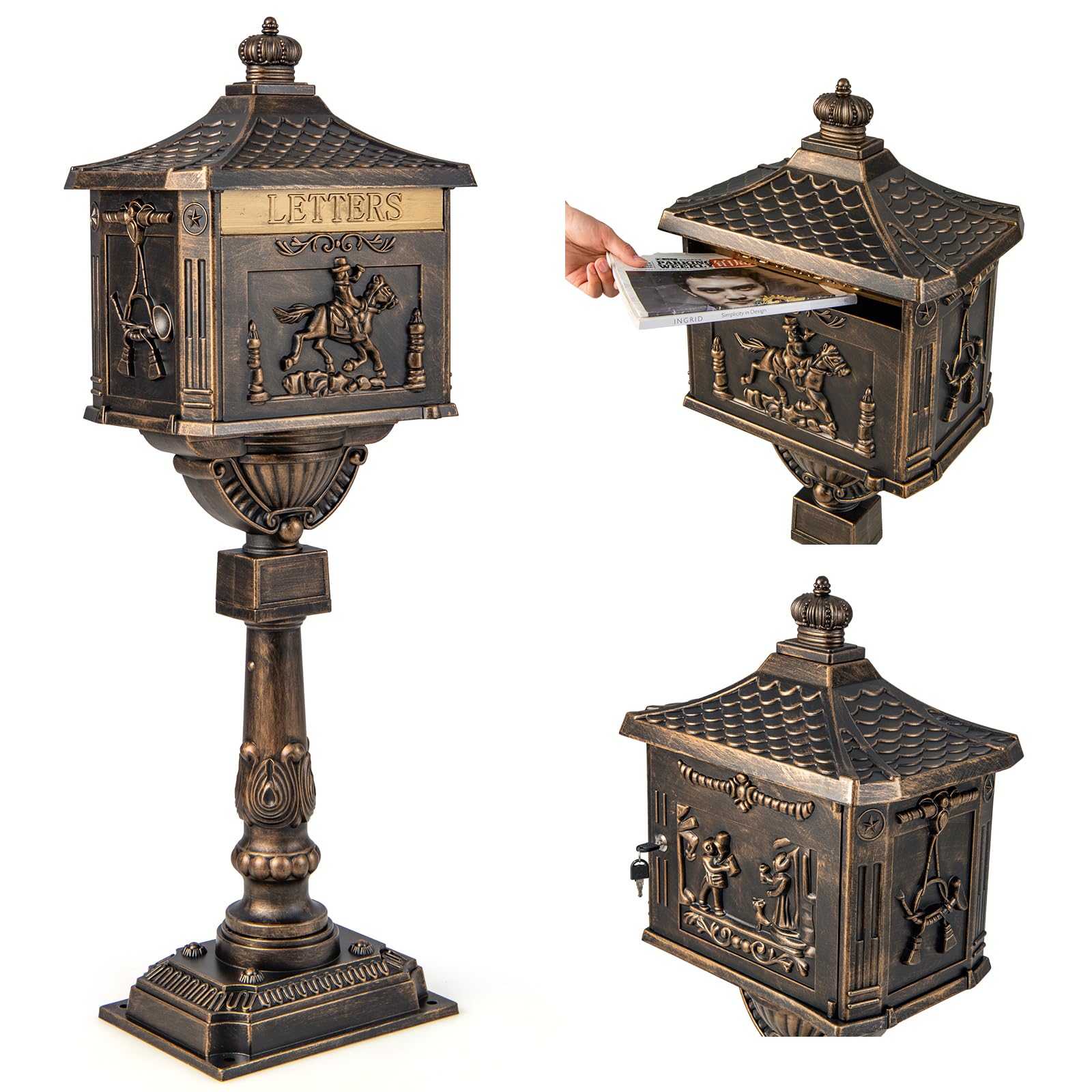 Cast Aluminum Mailbox with PostQuantumX Chargers