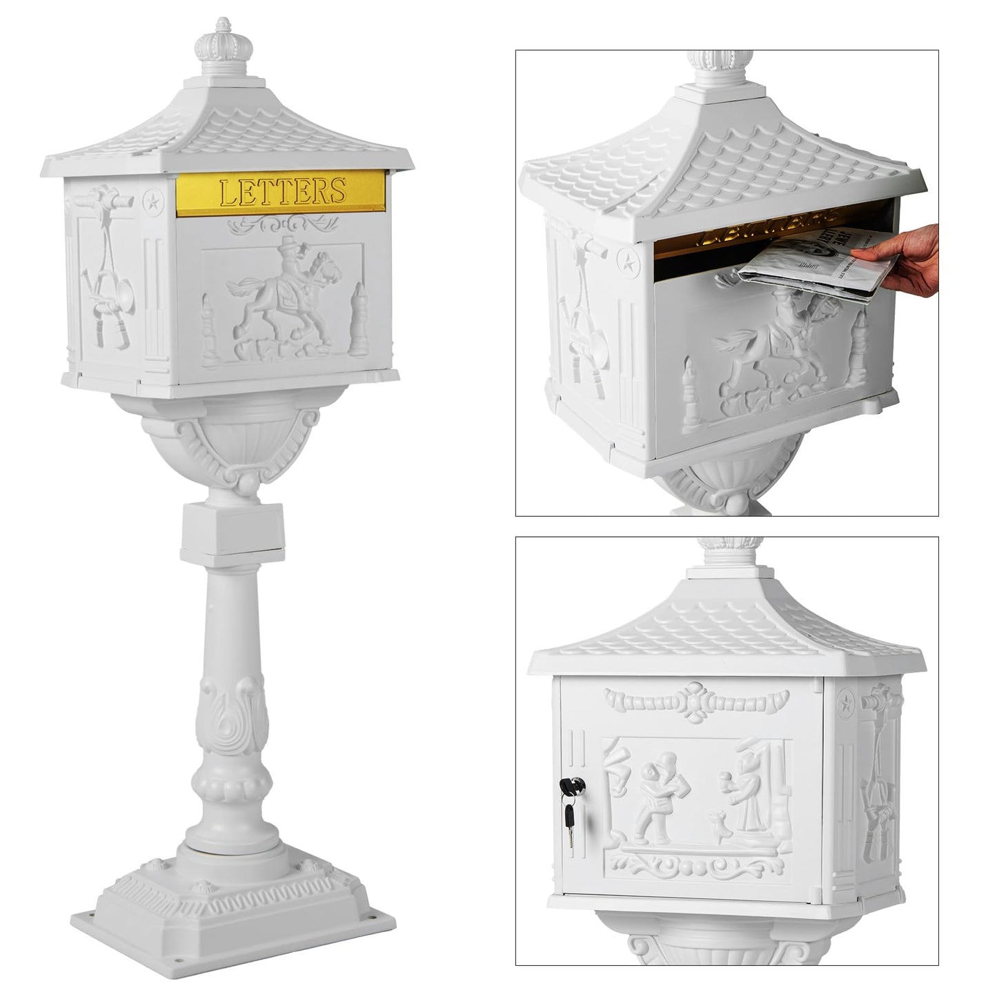 Cast Aluminum Mailbox with PostQuantumX Chargers