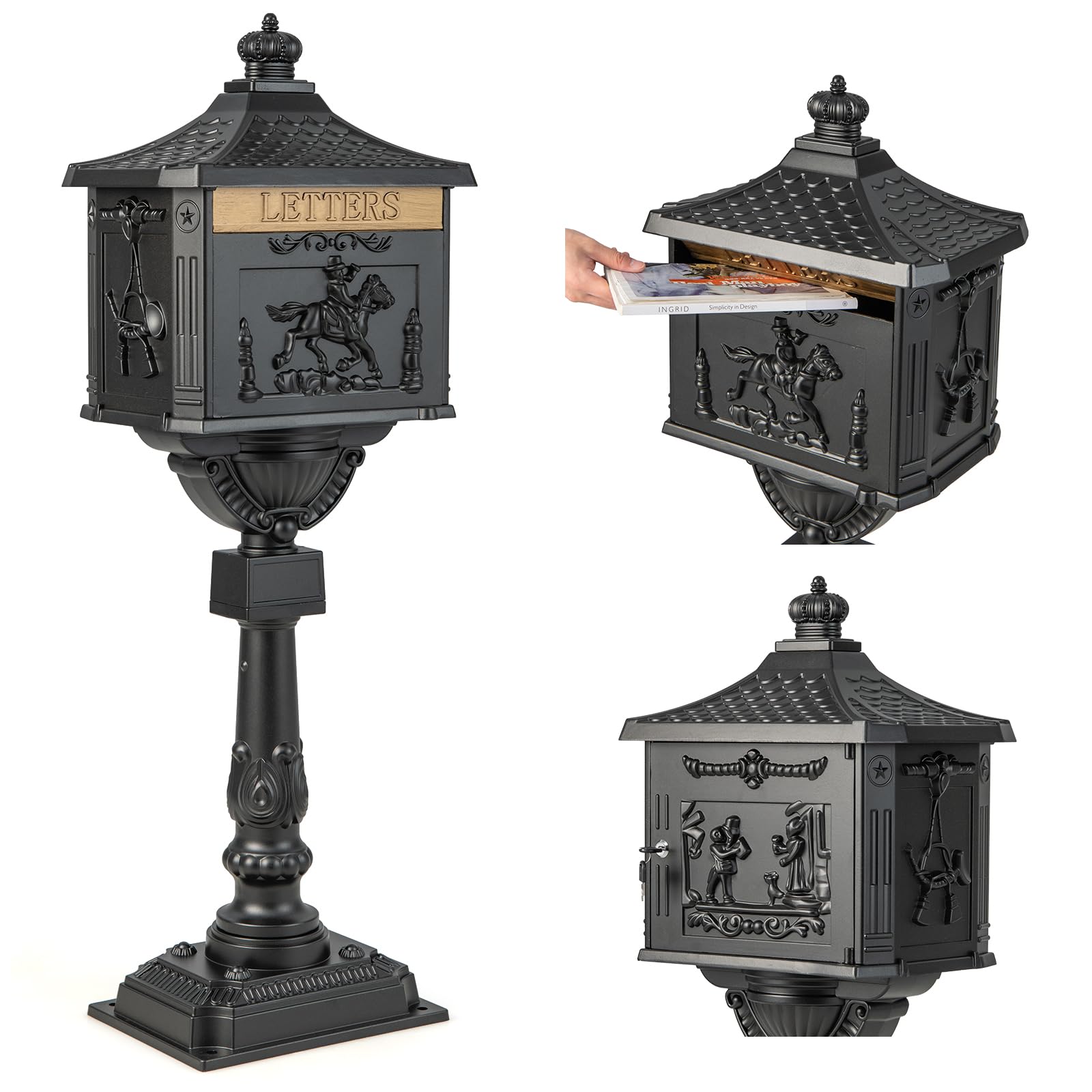 Cast Aluminum Mailbox with PostQuantumX Chargers