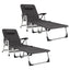 Chaise Lounge Chair, Folding Outdoor Patio Lounger with Cup Holder & Detachable HeadrestQuantumX Chargers