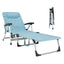 Chaise Lounge Chair, Folding Outdoor Patio Lounger with Cup Holder & Detachable HeadrestQuantumX Chargers