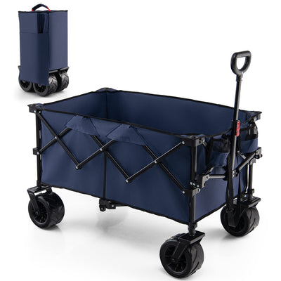 Collapsible Wagon Cart, Foldable Heavy Duty Utility Wagon with Adjustable HandleQuantumX Chargers